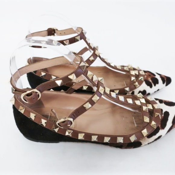 Valentino Rockstud Caged Ballet Flat Leopard 35,5 - Picture 3 of 8
